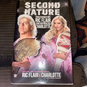 WWE Second Nature Book - Ric Flair & Charlotte with Gold and Pink Accents